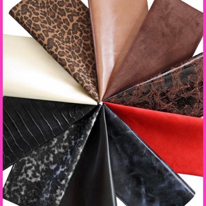 10 Leather sheets, ramdom assortment of selected PRE-CUT leather pieces,  mix italian leather scraps, for crafts, 12x12 approx
