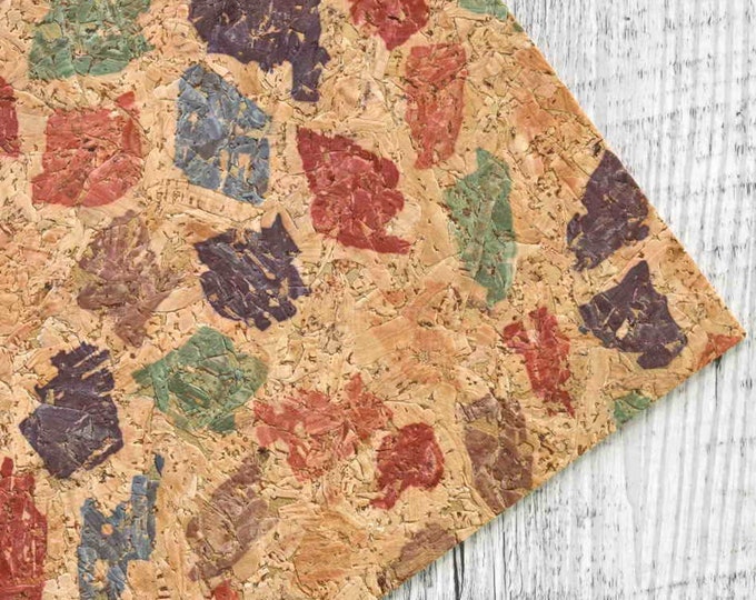 Printed Cork Leather Sheets | Precut Patterned Cork with Leather Backing | DIY Crafting & Jewelry Making  4 x 6" / 8 x 10" / 12 x 12"  B892