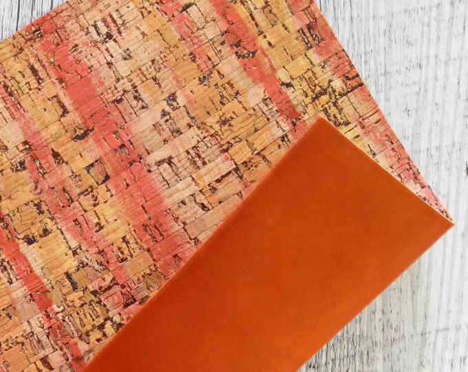 Printed Cork Leather Sheets | Precut Patterned Cork with Leather Backing | DIY Crafting & Jewelry Making B942 La Garzarara