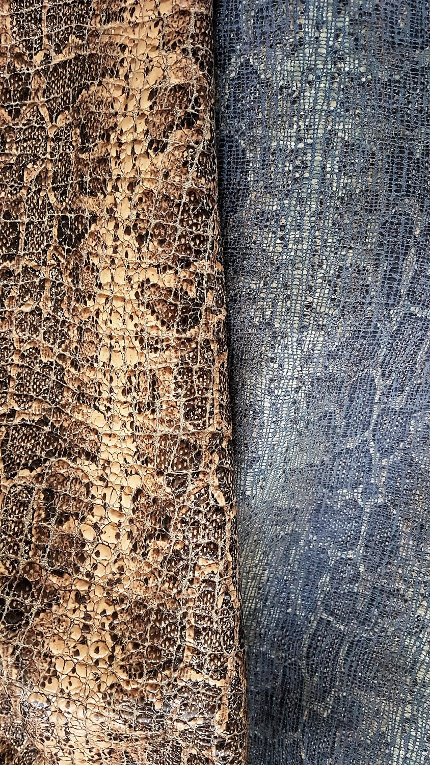 Snake printed leather, two hides in two different colors a234