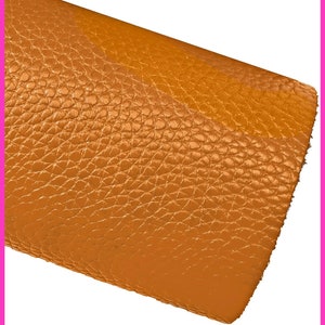 Pelle stampa dollaro giallo/arancio scuro/ocra, vitello lucido martellato morbido, pellame cuoio per borse 1.4-1.6 mm B16120-TU La Garzarara