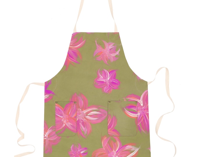 Hand-Painted Leather Apron for Chefs, Artists & Craftsmen - Personalized Workwear