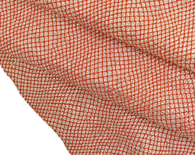 Reptile Python leather hide, embossed python skins, printed red blu skins B13502-MT(st) La Garzarara