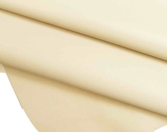 IVORY lambskins leather hide -light cream sheepskins - silky nappa leather for crafter  B12886-TU La Garzarara