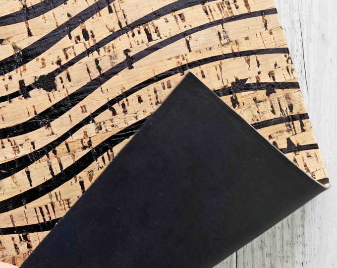 Patterned Cork Leather | Precut Textured Cork with Leather Backing | Crafting & Handmade Accessories  4x6" / 8x10" /12x12"B899 La Garzarara