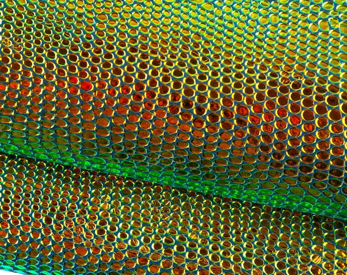 IRIDESCENT METALLIC leather, snake printed cowhide, glossy soft embossed material for crafters B19012-MT(st) La Garzarara