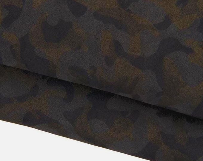CAMOUFLAGE leather hide, camo print leather skin tone on tone, military pattern elegant, 1.2 - 1.3 mm B17320-MT(ST) LaGarzarara