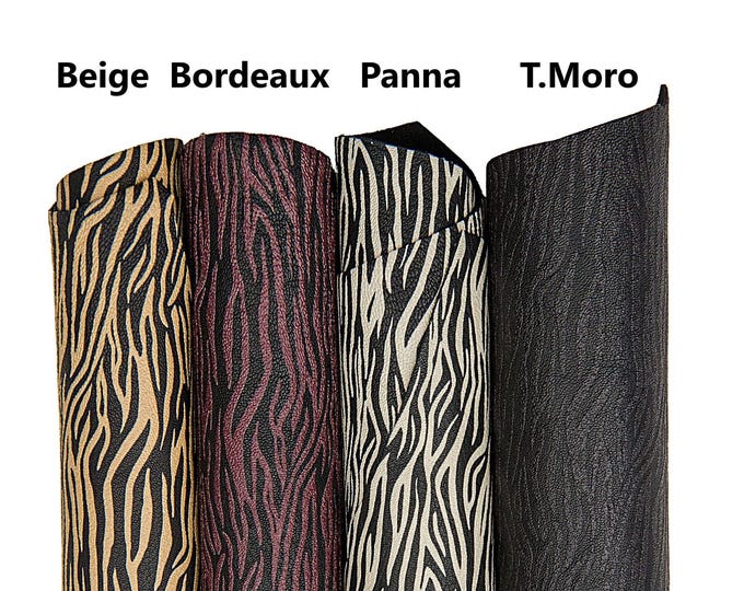 ZEBRA textured leather skin, ANIMAL printed goatskin, soft hide for hobbyists    B17668-ST     La Garzarara