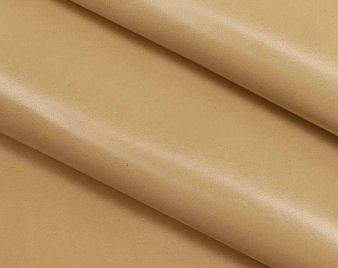 Natural Color Leather, High-Quality Full Grain Calfskin, Glossy Beige Hide with Slightly Stiff Texture B13097-TU La Garzarara