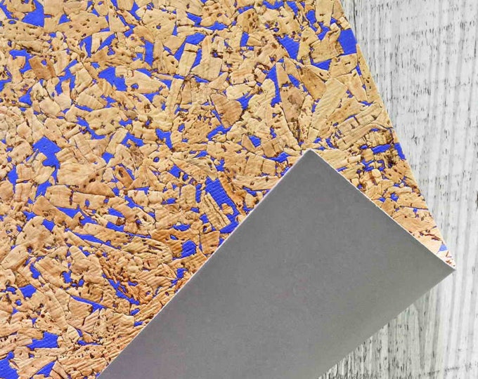 4 x 6 / 8 x 10 / 12 x 12" CORK LEATHER -  print speckled lavander - spotted cork backed leather  B914