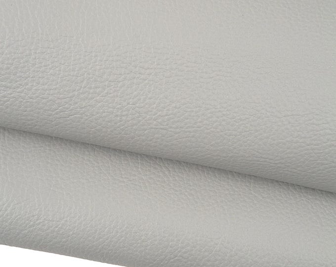 Light grey tiny PEBBLE GRAIN printed cowhide, solid color matt calfskin, semi stiff cowhide 1.4 - 1.5 mm for crafters B18478-TU La Garzarara