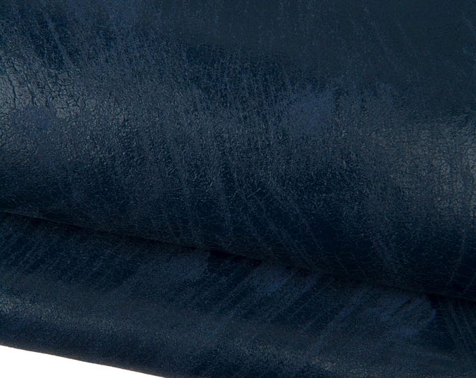 Worn effect leather hide,Burgundy, blue, brown CRACKLED leather, VINTAGE cowhide, distressed cow skin  B18098-VT La Garzarara