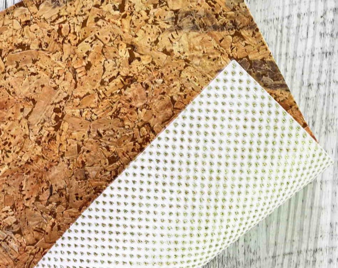 Cork Leather - splashed abstract print - Cork Printed Leather - Cowhide Backed Cork Sheets   B917