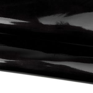 Black PATENT leather skin with grey shades, SOFT patent goatskin, smooth glossy hide for diy projects B17936-TB   La Garzarara