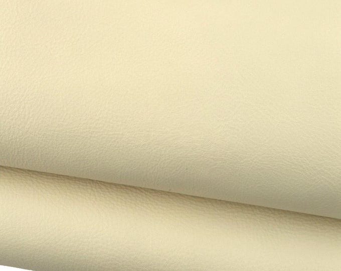Milk white MILLED leather hide, SOFT matt cowhide with light grain, sporty calfskin 1.1 -1.3 mm for diy creations B19224-TU La Garzarara