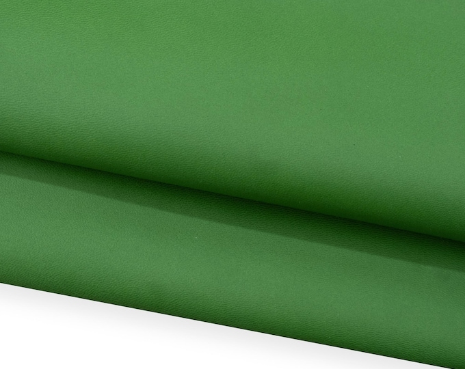 Green SMOOTH leather hide, soft matt NAPPA skin ideal for footwear, clothing and crafting projects B18743-TU   La Garzarara