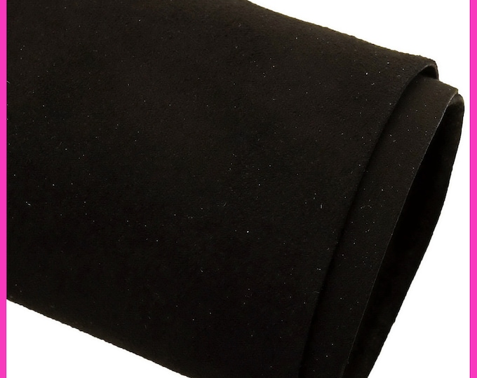 BLACK SUEDE leather skin, soft suede leather hide B14480-TB La Garzarara