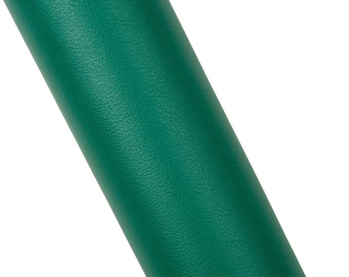 Green GRAINY leather skin, pebble grain printed cowhide, MILLED sporty hide 1.3-1.4 mm for diy projects  B18237-TU   La Garzarara