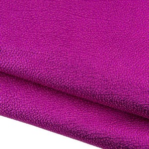 Pelle fucsia con GRANA, capra LAMINATA stampa simil dollaro, pellame metallizzato per il fai da te B17372-MT La Garzarara