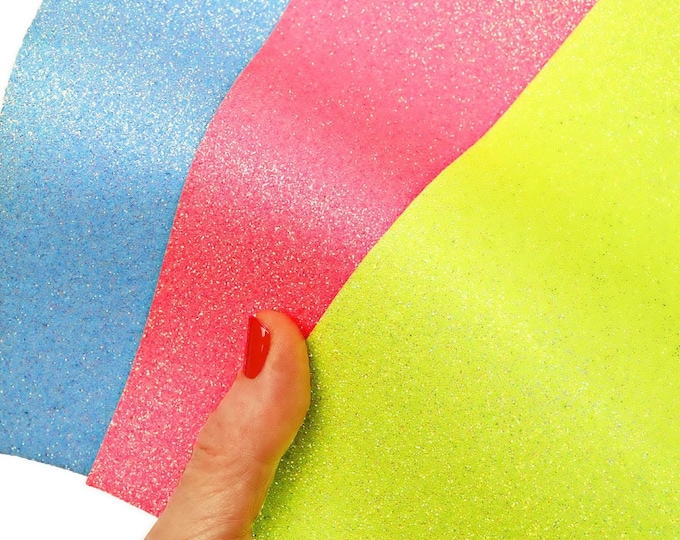 Selected leather pieces, GLITTER SPARKLES bright colors, selection of leather remnants as per pictures  12x12" / 10x8" RT89  La Garzarara