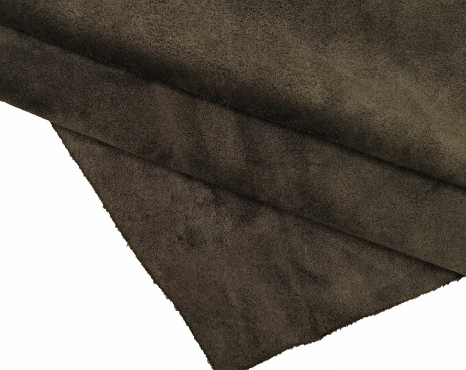 Suede texture leather hides, soft solid colored suede velour cowhide calf skin B13877-TU La Garzarara