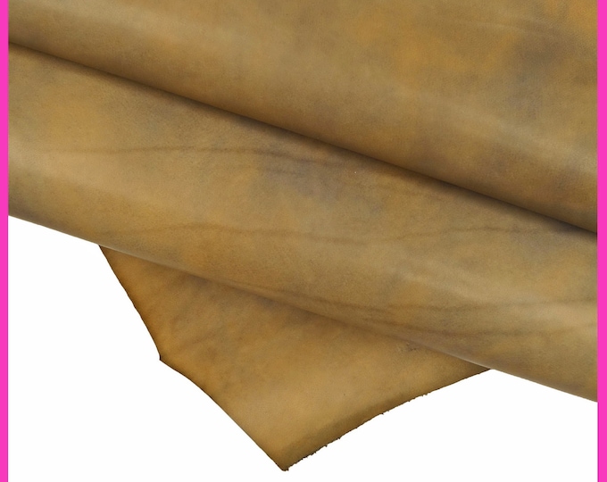 Beige grey VEGETABLE TANNED leather hide, vintage smooth baby calf, semi glossy stiff cowhide B14799-VT La Garzarara