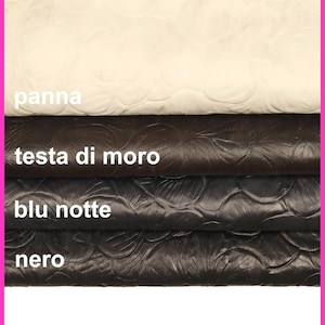 Pelle STAMPA FLOREALE, pellame stampato vintage, montone vegetale lavato B14121-ST La Garzarara