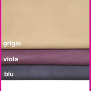 PELLE di NABUK grigio, viola, blu, pellame di camoscio leggermente stropicciato, vitello scamosciato con cera neutra B13979-TU La Garzarara