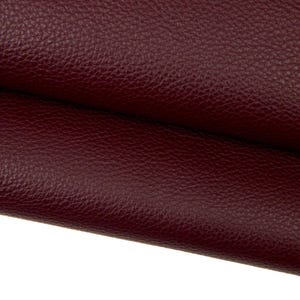 Pelle bordeaux con GRANA, vitello pieno fiore stampato, pellame italiano semi lucido, morbido  1.3-1.4 mm   B17854-TU La Garzarara