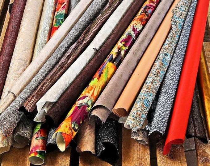 Leather STOCK deal, 30 full hides - RANDOM selection - mix of colors, textured, metallics, distressed, solid colors  B14233-ST/b