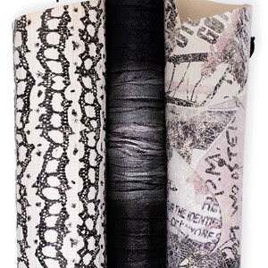Printed leather hides, leopard lizard letters crackle abstract, full hides available, goatskins and sheepskins B19238-ST La Garzarara image 4