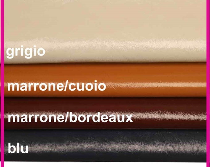 Shiny mirror gloss cow leather, like-patent cowhide B13972-TU La Garzarara