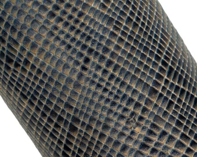 SAFFIANO - like printed leather hide, grey - bronze shaded calfskin, SOFT carved cowhide, ideal for hobbyists B19669-ST La Garzarara
