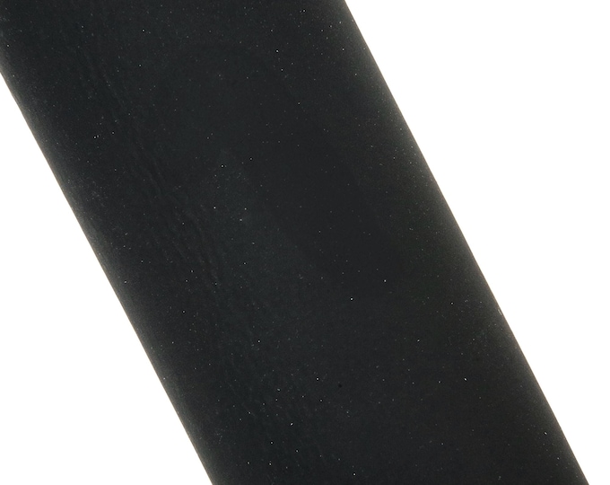 Black RUBBERY leather hide, smooth soft MATT cowhide, sporty calfskin for crafting B17926-TB La Garzarara