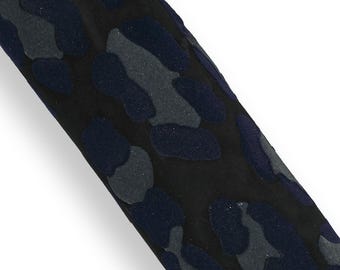 Animal printed leather skin, LEOPARD textured goatskin, FLOCK pattern on suede hide, ideal for crafting B18339-ST  La Garzarara