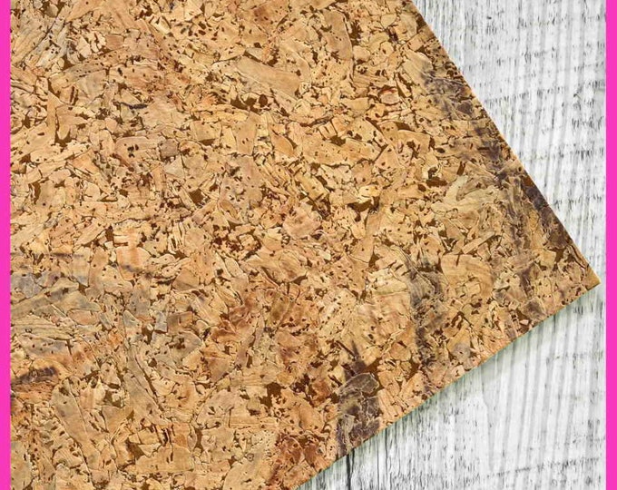 CORK fabric sheets - vegan pieces, abstract printed cork  4 x 6" / 8 x 10" / 12 x 12"  B918  La Garzarara