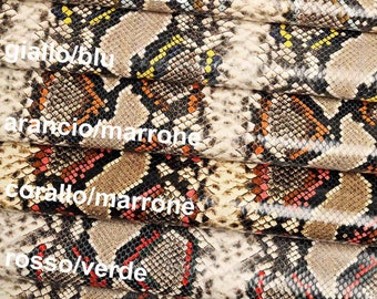 PYTHON snake print leather – multicolor reptile calfskin hide – soft and colorful snakeskin for leathercraft – LaGarzarara B13459-ST