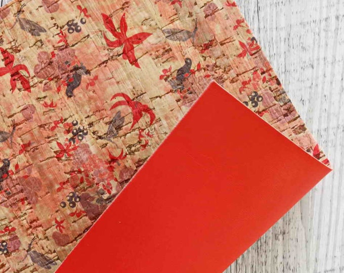Printed Cork Leather Sheets | Precut Patterned Cork with Leather Backing | DIY Crafting & Jewelry Making B939 La Garzarara