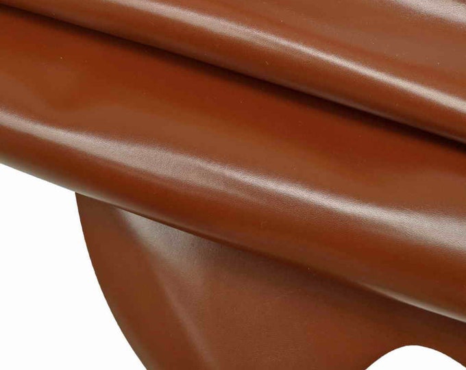 Brick red premium full grain cow leather hides, smooth top quality cowhide skins B12177-TU La Garzarara