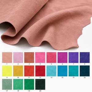 Suède leer in diverse kleuren, zacht geitensuède, effen leer, heldere tinten voor doe-het-zelf B19137-TU