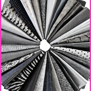Scampoli di pellame GRIGIO, ARGENTO e acciaio, pezzi di pelle pretagliati casuali, laminati, stampati, 25 x 20 cm B14387-PZ La Garzarara