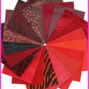 Stock di 12 PEZZI MISTI sui toni rosso, bordeaux, tinta unita, laminati e stampati, 15 x 12 cm B14457-PZ La Garzarara
