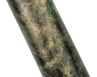 VINTAGE green, bronze, black, shiny goat leather with GLITTER, shades effect, soft leather for diy B18221-VT    La Garzarara