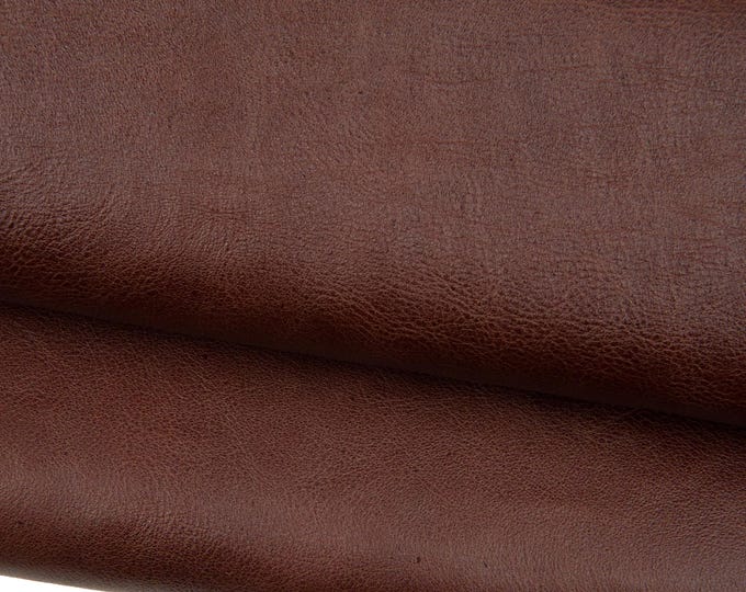 Brown smooth leather hide, SPORTY GLOSSY calfskin, soft cowhide 0.9 - 1.0 mm, ideal for diy projects B18588-VT La Garzarara