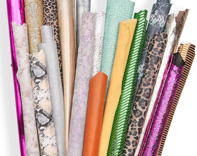 Leather STOCK deal, full skins - RANDOM selection - mix of colors, textured, metallics, distressed, solid colors  B152  La Garzarara