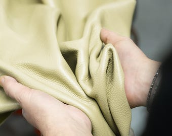 Cream beige calf leather skin smooth natural grain full hide for light upholstery chairs elegant handbags  1.2- 1.4 mm  La Garzarara