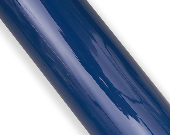 Blue PATENT leather skin, SMOOTH glossy goatskin, full grain hide for diy projects, medium softness B18070-TU La Garzarara
