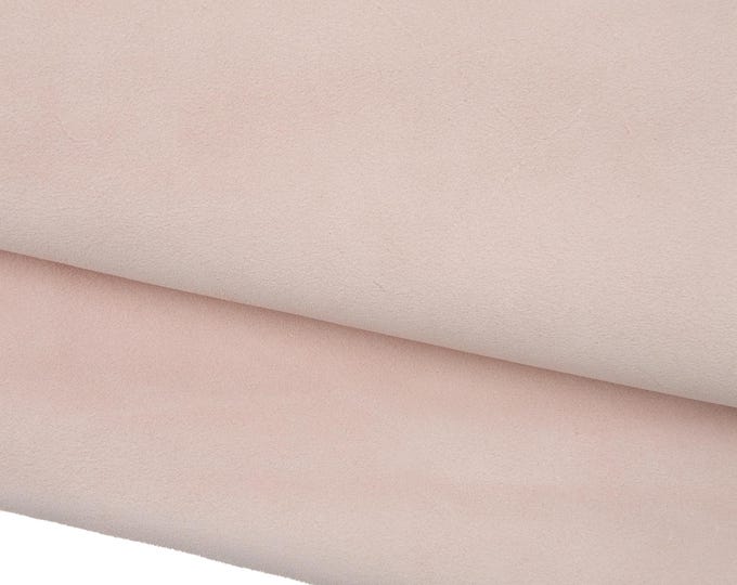 POWDER pink SUEDE leather skin, soft suede baby calf, perfect for crafting creations B18520-TU La Garzarara