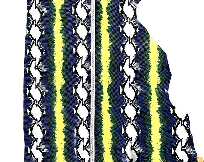 MULTICOLOR REPTILE leather textured, glossy snake printed leather hide, python pattern on soft cowhide B16459-ST La Garzarara