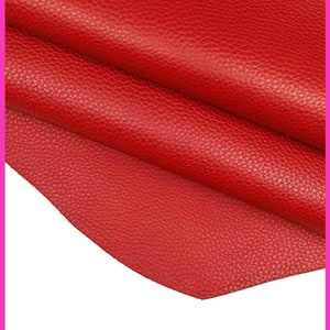 PELLAME ROSSO con grana dollaro, vitello semi-lucido 1.5 - 1.7 mm, pelle rossa morbida alta qualità per artigianato B14201-TU La Garzarara